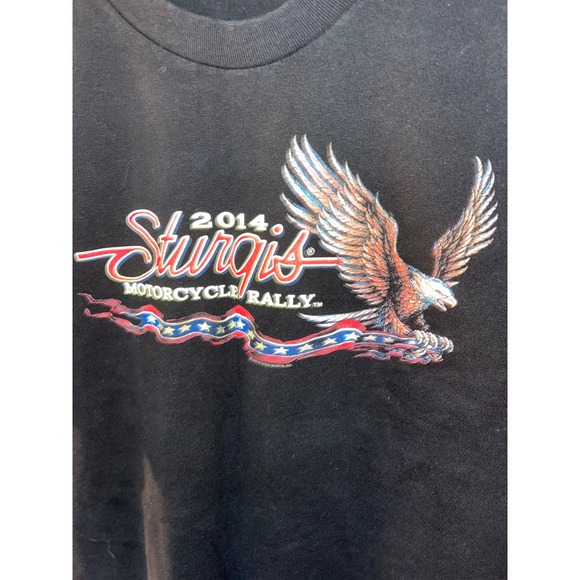 2014 Sturgis Motorcycle Rally T Shirt Black Eagle Graphic Tee Alstyle Apparel - Picture 2 of 7